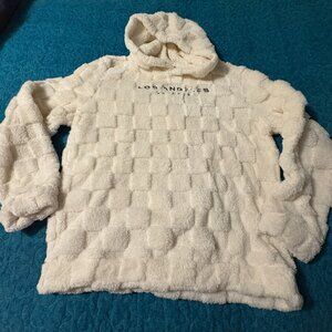 Los Angeles Keynote White Fuzzy Hoodie Men's Size 2XL